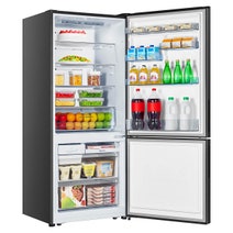 Hisense 417L PureFlat Bottom Mount Refrigerator Black Steel HRBM418B hero image
