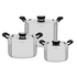 Tramontina Grano Compact 3 Piece Try-Ply Stainless Steel Cookware set with Silicone handles 65240200 image NaN