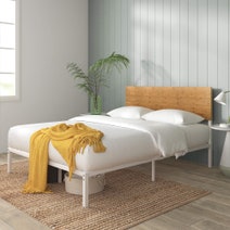 Zinus Figari Queen Metal and Bamboo Bed Frame With Adjustable Headboard White AU-FBOBH2-39Q hero image