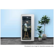 OLG Qzone Phonebooth 1100x1100x2215 White and Grey OG_PBOOTH1_W_BAR_AS hero image