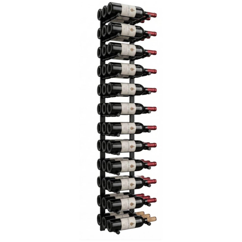 Peg Wine Rack KingsBottle 36 Bottle Offset Peg Metal Rail Wall-Mounted Wine Rack ...