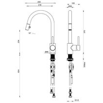 Gareth Ashton SK5 Lucia Pull Out Kitchen Mixer Dual Spray Tap hero image