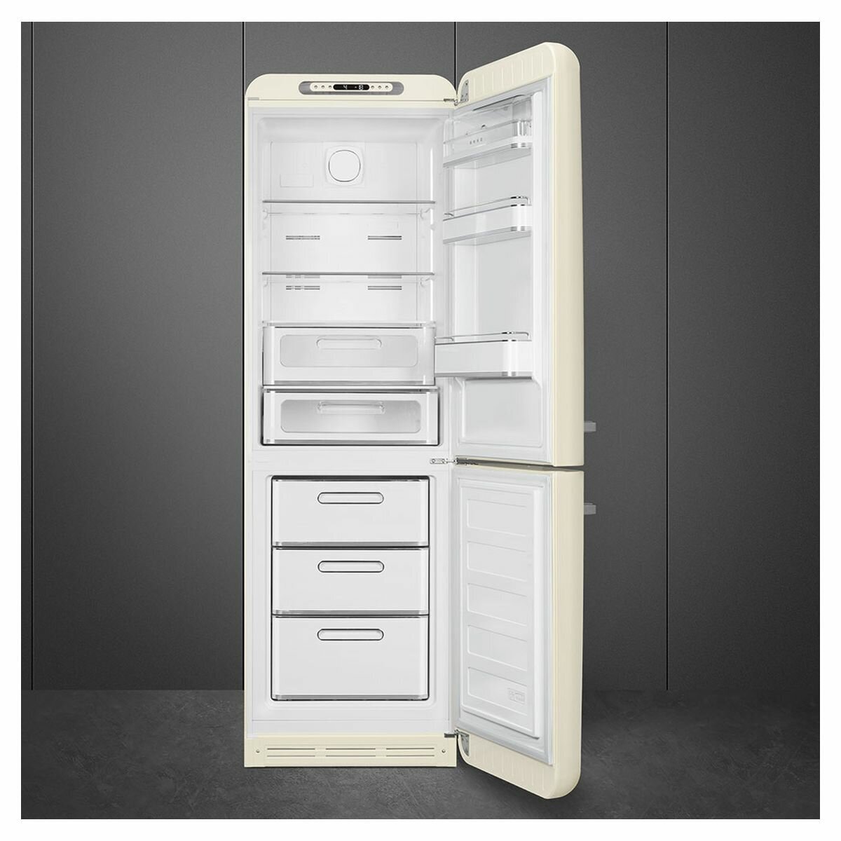 Smeg FAB 50's Style 331L Bottom Mount Refrigerator Cream FAB32RCR5AU hero image
