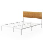 Zinus Figari Double Metal and Bamboo Bed Frame With Adjustable Headboard White AU-FBOBH2-39D hero image