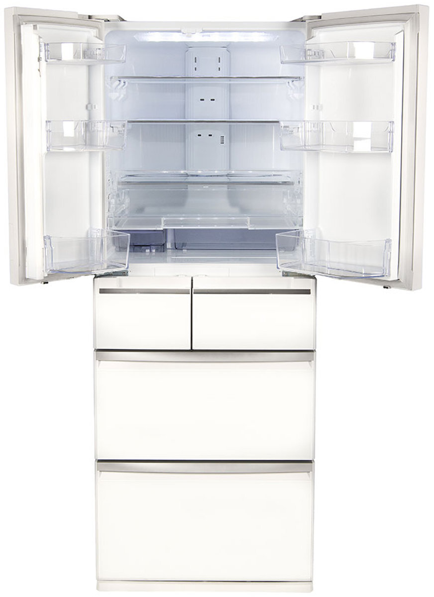 Mitsubishi 500l multi drawer glass door fridge discount