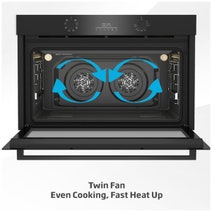 Beko 90cm Twin Fan Multifunction Built in Oven Dark Stainless Steel BBOB91271MDX hero image
