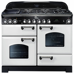 Falcon 110cm Classic Deluxe Freestanding Dual Fuel Oven/Stove White and Chrome CDL110DFWH-CH hero image