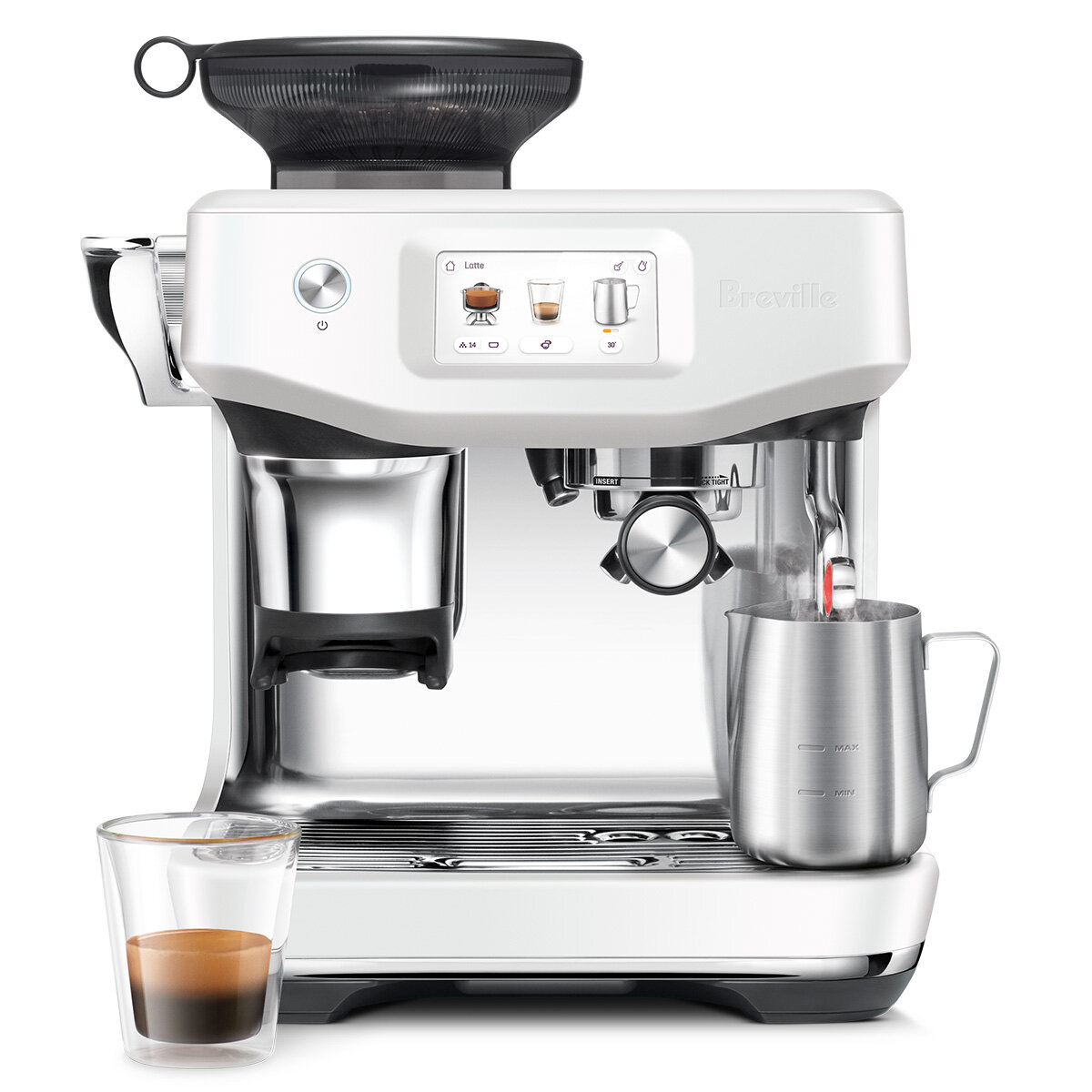 Breville the Barista Touch Impress Espresso Machine Sea Salt BES881SST hero image