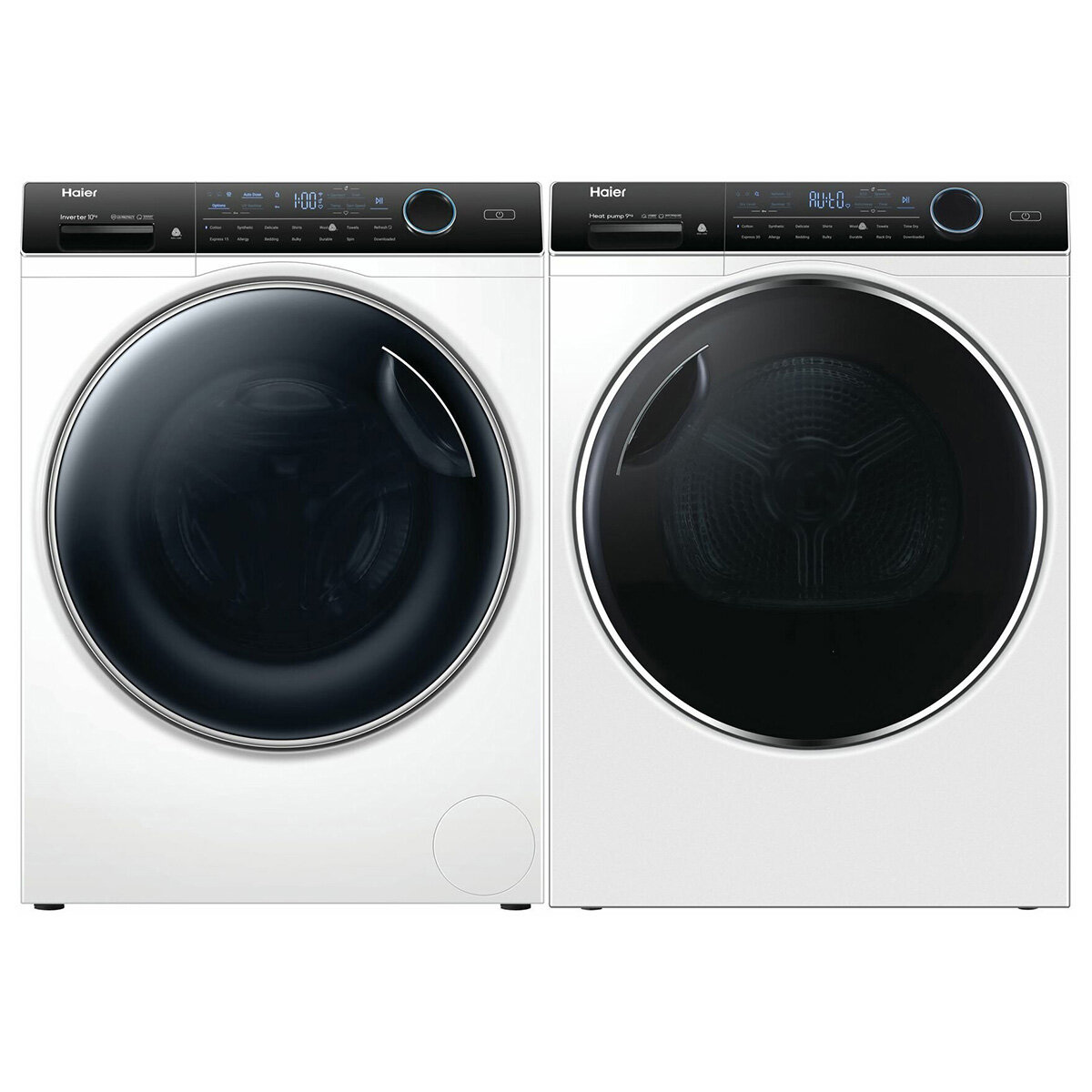 Haier 10kg Front Load Washing Machine with UV Protect & 9kg Heat Pump Dryer with Steam Refresh Laundry Package HWF10AN1HDHP90AN1 hero image