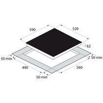 Emilia 4 zone 60cm Ceramic Cooktop with Extendable Zone EMCER64E hero image