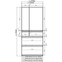 Mitsubishi Electric 743L WX Series 6 Door Multi Drawer Fridge MR-WX743C-BR-A hero image