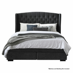 Ostro Warner Licorice King Bed Base & Bedhead 2 Drawer Licorice BDWARNVELI1502 hero image