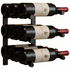 KingsBottle 9 Bottle Offset Peg Metal Rail Wall-Mounted Wine Rack RAIL0342-WPH03MBK image NaN