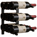 KingsBottle 9 Bottle Offset Peg Metal Rail Wall-Mounted Wine Rack RAIL0342-WPH03MBK hero image