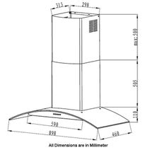 Robinhood RWV3CL9G 90cm Canopy Rangehood hero image