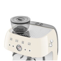 Smeg 50s Style Espresso Machine with Built-in Grinder Cream EGF03CRAU hero image