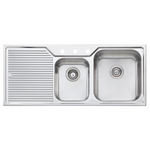 Oliveri Nu-Petite 1 & 3/4 Bowl Topmount Sink with Left Hand Drainer NP6123TH hero image