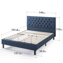 Zinus Harper Double Upholstered Tufted Bed Frame Navy AU-FTTP-NV-D hero image