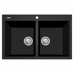 Oliveri Santorini Double Bowl Topmount Sink Black ST-BL1574 hero image