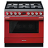 Smeg 90cm Portofino Freestanding Dual Fuel Oven/Stove Coral Red CPF9GPRA  image NaN