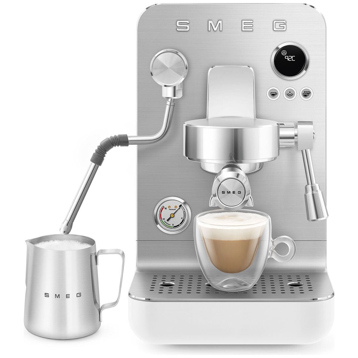 Smeg Minipro Espresso Coffee Machine Matte White EMC02WHMAU hero image