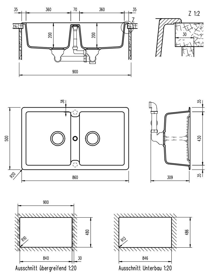 Abey TN200B Schock Typos Double Bowl Sink hero image