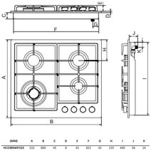 Haier 90cm Tempered Black Glass Cooktop HCG905WFCG3 hero image
