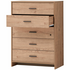 Ostro Cody Five Drawer Tallboy Mid Tone Oak AOF-C5D05 image NaN