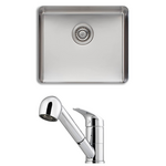 Oliveri Sonetto Single Bowl and London Chrome Pull Out Tap Pack LON580FCR-PSN1050U hero image