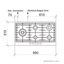 AEG 90cm Natural Gas Cooktop Stainless Steel HG90FX-M hero image