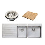 Oliveri SN1012 Sonetto 1 and 3/4 Bowl Left Hand Drainer Topmount Sink hero image