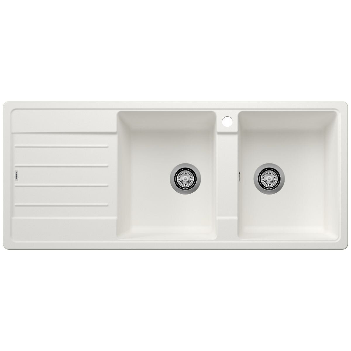 Blanco LEGRA 8S Double Bowl Top Mount Sink with Left Hand DrainerSilgranit White 528068 hero image