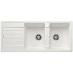 Blanco LEGRA 8S Double Bowl Top Mount Sink with Left Hand DrainerSilgranit White 528068 hero image