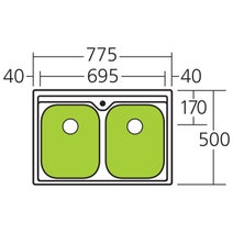 Oliveri Diaz Double Bowl Sink with Essente Pull Out Tap Pack SS31615DZ23TU hero image