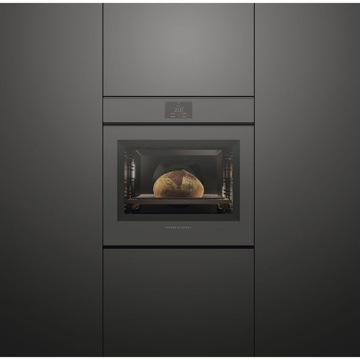 Fisher Paykel 60cm Series 9 Minimal Handleless Pyrolytic Oven-Grey Glass OB60SMPTNG1 hero image