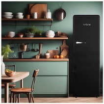 Linarie 328L Single Door Retro Larder Fridge Black LK335LBLACK hero image