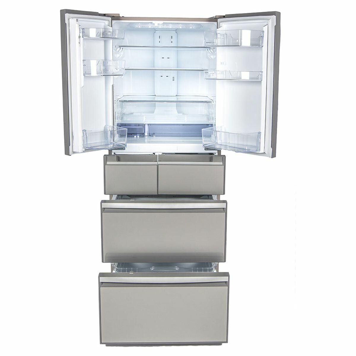 Mitsubishi 500l multi drawer glass door fridge hotsell