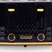 Westinghouse Kettle and Toaster Pack Black Gold 1.7L Kettle, 4 Slice Toaster WHKTPK13KG hero image