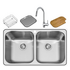 Abey PKQ200PK Nuqueen Double Bowl Inset Sink Pack image NaN
