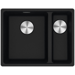 Franke Maris 340/150mm 1 and 1/2 Bowl Right Flushmount Sink with Extension Drainer Onyx MRG260SBRON-FPC hero image