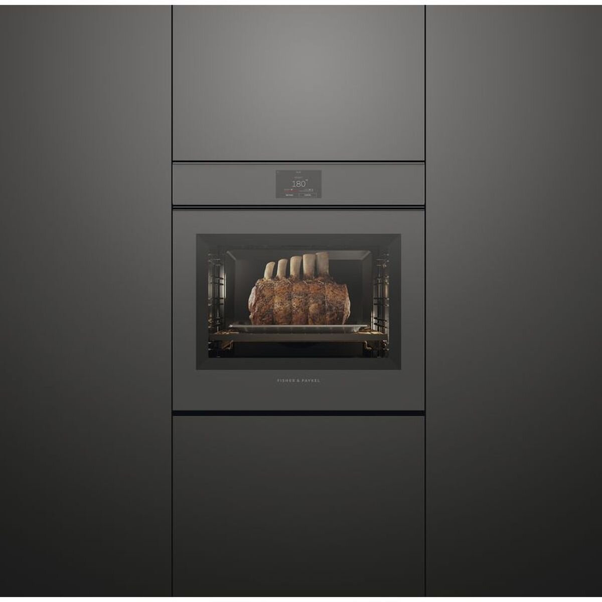 Fisher Paykel 60cm Series 9 Minimal Handleless Pyrolytic Oven-Grey Glass OB60SMPTNG1 hero image