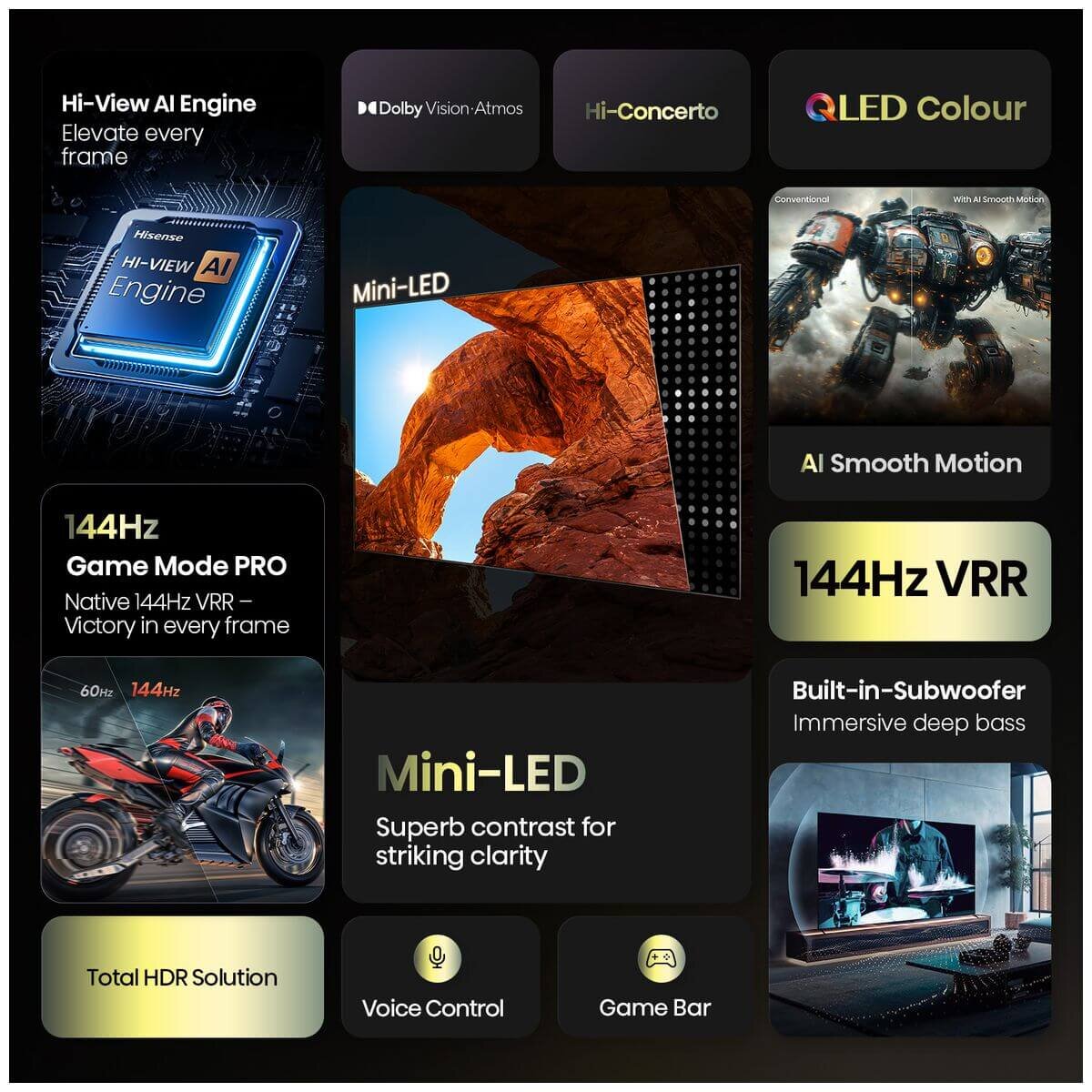 Hisense 55 Inch U6QAU PRO ULED Mini-LED TV 55U6QAU-PRO [2025] hero image
