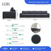 Kalona ROVINJ Four Seater Sofa Lava WS-201-LRSS-VILA-03 hero image