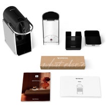 DeLonghi Pixie Nespresso Capsule Coffee Machine Silver and Aeroccino3 EN127SAE hero image