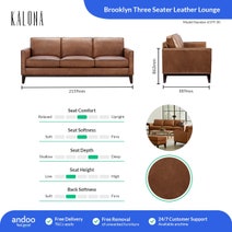 Kalona Brooklyn Three Seater Leather Lounge 6379-30 hero image