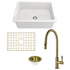 Turner Hastings Cuisine 68 Sink Pack with Brushed Brass Ludlow Pull Out Mixer Tap and Accessories PKG037 image NaN