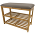 L.T. Williams 2-Tier Bamboo Shoe Rack With Grey PU Seat 9923-LT image NaN