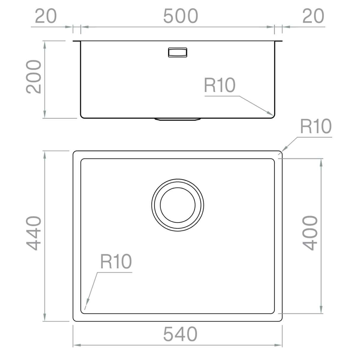 Artinox Radius 50 Single Bowl Sink ARTRAD5040 hero image