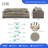 Kalona Genoa Three Seater Leather Sofa Taupe 6456-30T image NaN