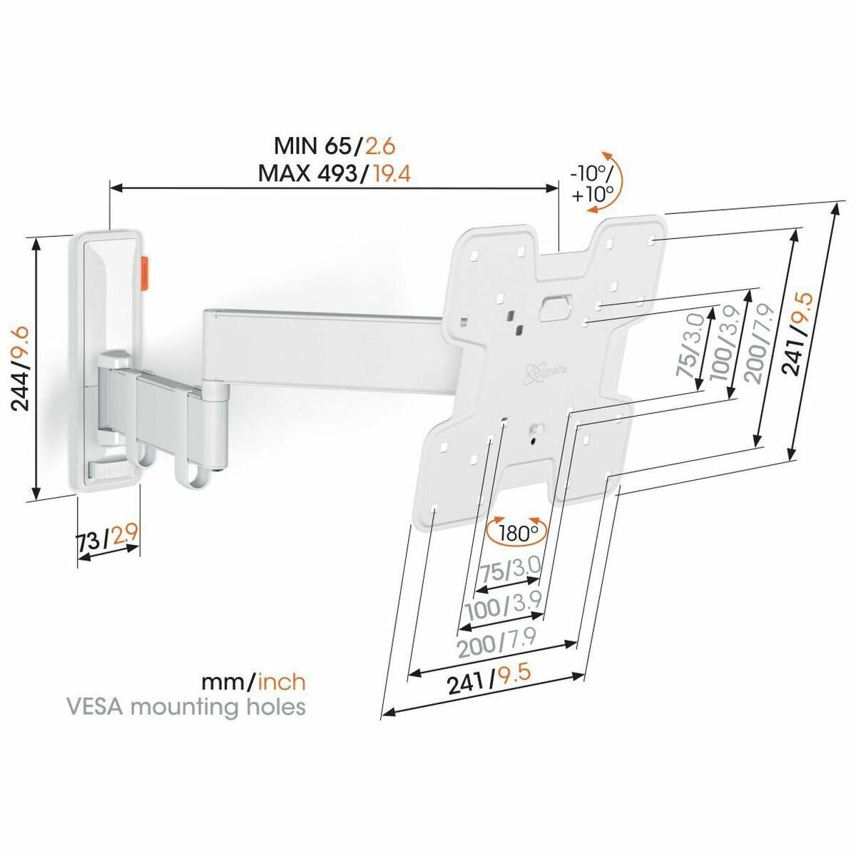 Vogel's Small Full Motion+ TV Mount - White TVM3245W hero image